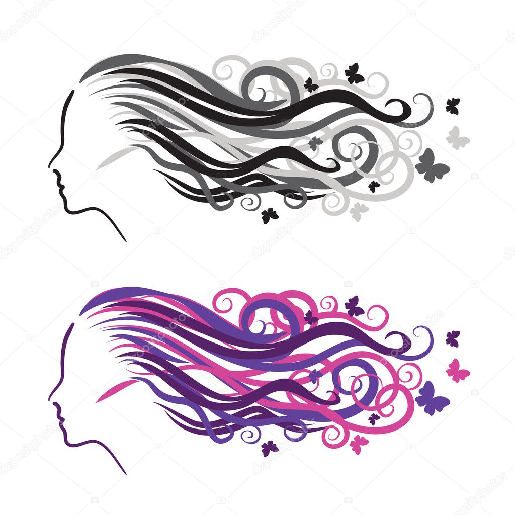 Silhouette of a girl in profile. Logo for beauty salons.