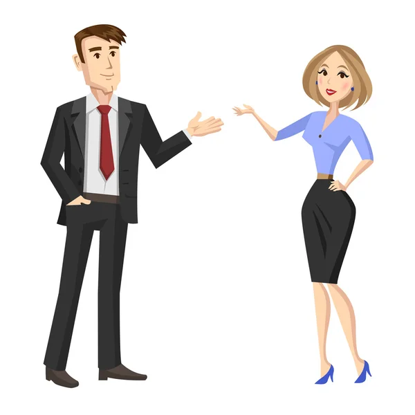 Cartoon illustration of younger business people.