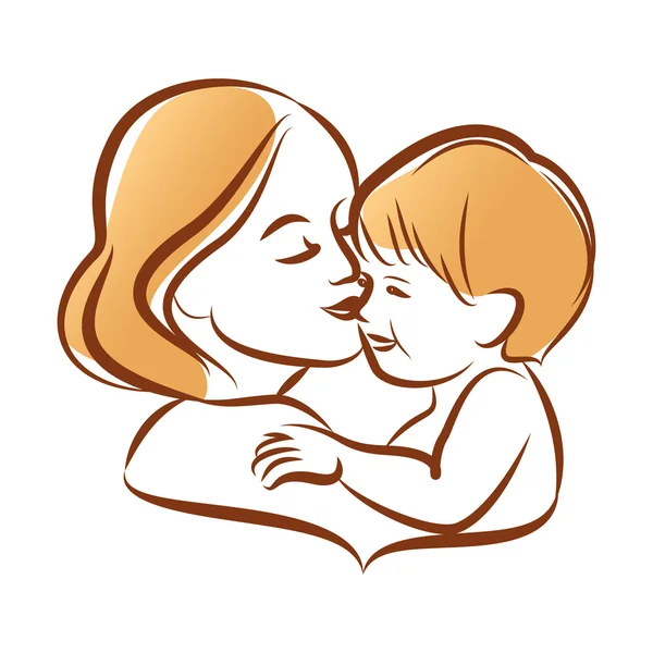 Mother with her baby, silhouette, mother's day — Stock Photo, Image