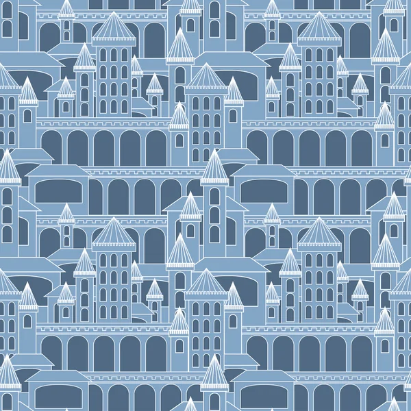 Castle seamless pattern illustration.