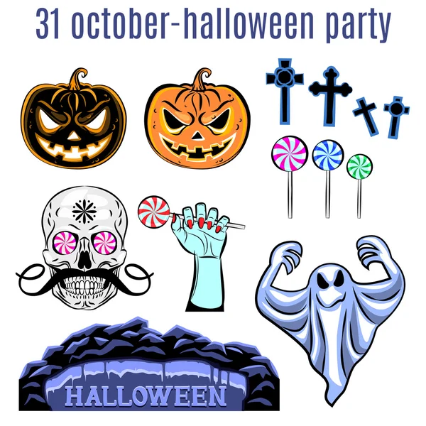 Halloween set, collectie van Halloween pictogram. Vector. — Stockvector