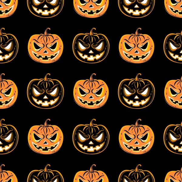 Naadloze patroon met een pompoen. Halloween Party ontwerpsjabloon — Stockvector