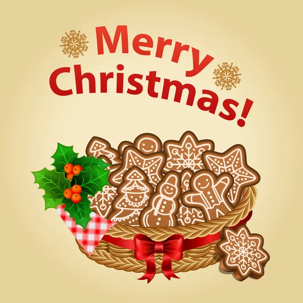 Petits fours de Noël avec des décorations de Noël — Image vectorielle