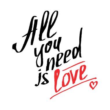 Romantik ve aşk kartı şablon. Kaligrafi ifade