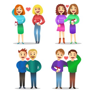 Romantik eşcinsel çiftler, aşk, ilişki, insanların aşık