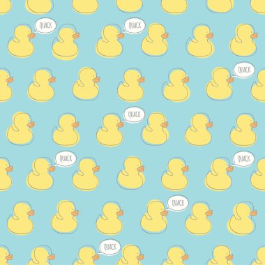 Sarı bebek ördekler ile sorunsuz vektör desen.