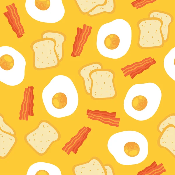 Petit déjeuner sans couture avec œufs et bacon . — Image vectorielle