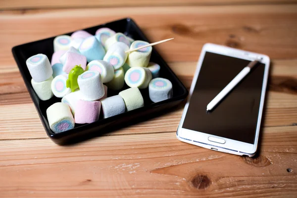 Phone android M (6.0) is marshmallow — Stock Photo, Image