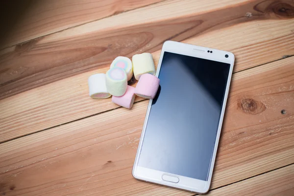 Phone android M (6.0) is marshmallow — Stock Photo, Image