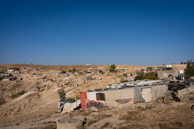 Batı Şeria manzarası gün batımında, Filistin 'de İsrail tarafından işgal edilen bölgelerde.