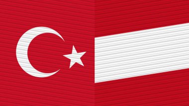 Avusturya ve Türkiye, Kumaş Doku İllüstrasyonunda Birlikte Bayraklar