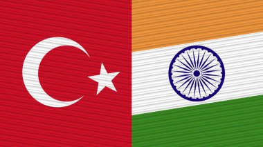 Hindistan ve Türkiye, Kumaş Doku İllüstrasyonunda Birlikte Bayraklar