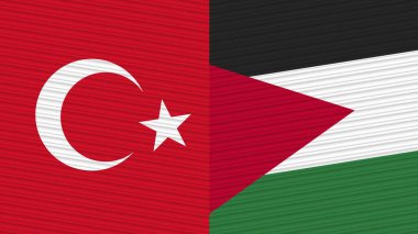 Ürdün ve Türkiye Birlikte Bayraklar Kumaş Doku İllüstrasyonu