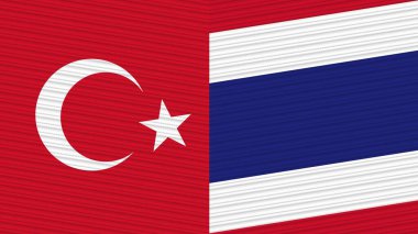 Tayland ve Türkiye, Kumaş Doku İllüstrasyonunda Birlikte Bayraklar