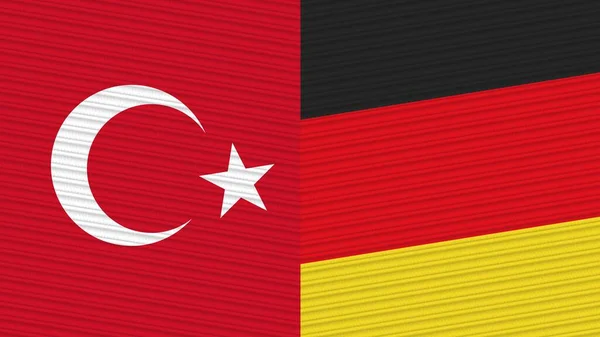 Deutschland Und Die Türkei Beflaggen Sich Gemeinsam — Stockfoto