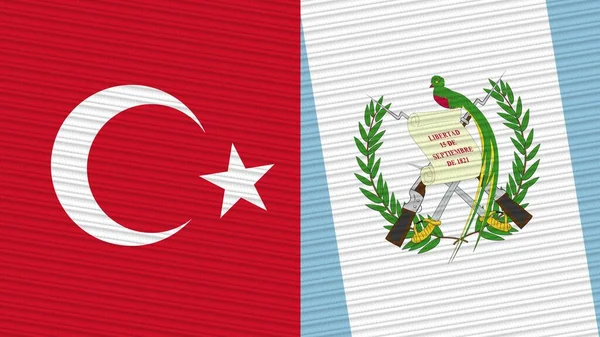Guatemala Turquía Banderas Juntas Textura Tela Ilustración —  Fotos de Stock