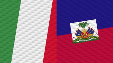 Haiti ve İtalya Birlikte İki Yarım Bayrak Kumaş Çizimi