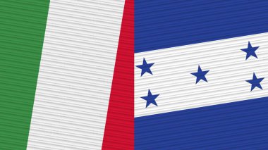 Honduras ve İtalya Birlikte İki Yarım Bayrak Kumaş Çizimi