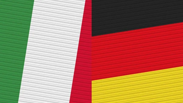 Alemania Italia Dos Medias Banderas Juntas Textura Tela Ilustración — Foto de Stock