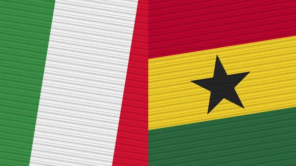 Ghana Italië Twee Halve Vlaggen Samen Textuur Illustratie — Stockfoto