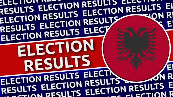 Флаг Албании Заголовками Результатов Выборов Иллюстрация — стоковое фото