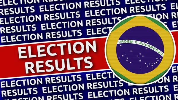 Brazilië Circulaire Vlag Met Verkiezingsresultaten Titels Illustratie — Stockfoto