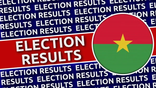 Burkina Faso Bandiera Circolare Con Risultati Delle Elezioni Titoli Illustrazione — Foto Stock