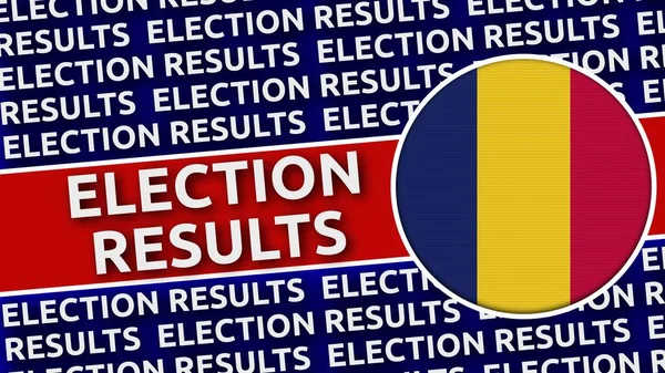 Chad Circular Flag with Election Results Titles - 3D Illustration