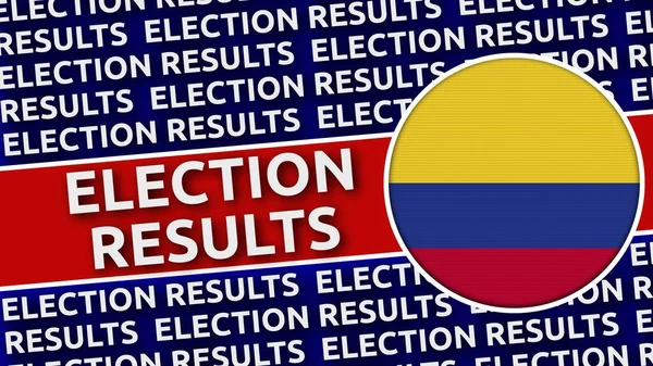 Colombia Circulaire Vlag Met Verkiezingsresultaten Titels Illustratie — Stockfoto