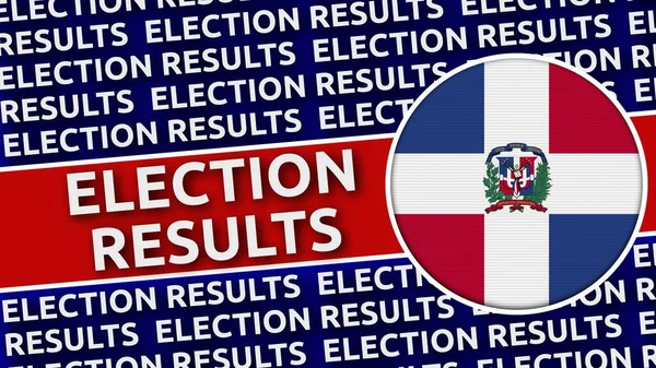 Dominikana Flaga Okrężna Wynikami Wyborów Tytuły Ilustracja — Zdjęcie stockowe