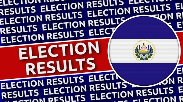 Salvador Circular Flag Election Results Titles Illustration — Stock Photo, Image