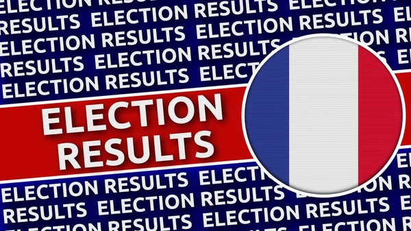 France Circular Flag Election Results Titles Illustration — Stock Photo, Image