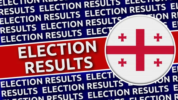 Georgië Circulaire Vlag Met Verkiezingsresultaten Titels Illustratie — Stockfoto