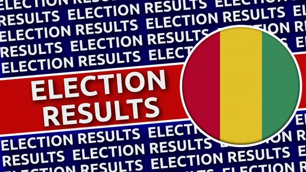 Guanea Circular Flag Election Results Titles Illustration — Stock Photo, Image