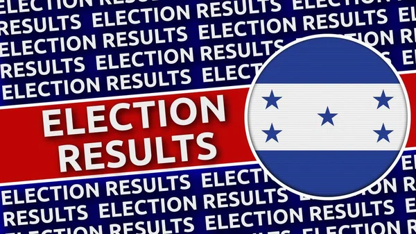 Honduras Drapeau Circulaire Avec Les Résultats Des Élections Titres Illustration — Photo