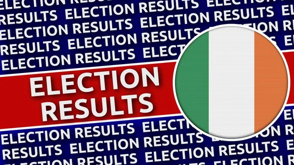 Ireland Circular Flag Election Results Titles Illustration — Stock Photo, Image