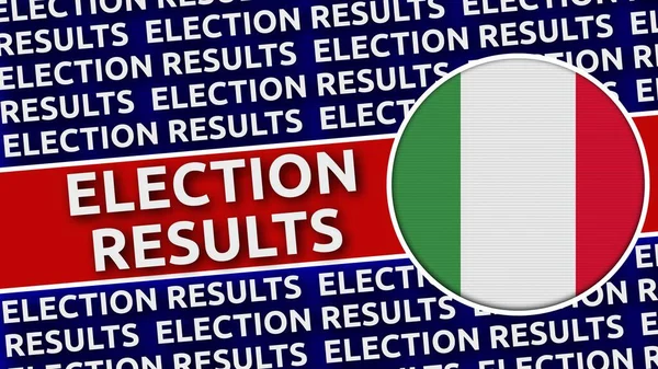 Włochy Okólnik Flaga Wynikami Wyborów Tytuły Ilustracja — Zdjęcie stockowe