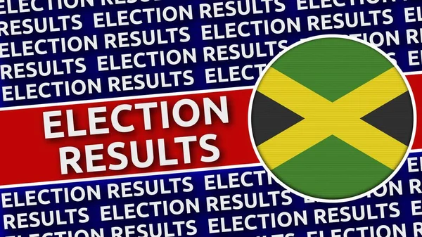 Jamaica Circular Flag with Election Results Titles - 3D Illustration