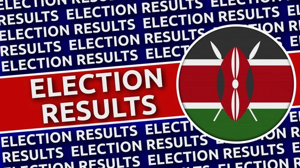 Kenya Circular Flag with Election Results Titles - 3D Illustration