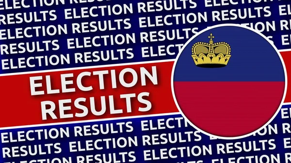 Liechtenstein Circular Flag with Election Results Titles - 3D Illustration