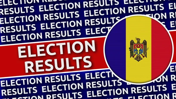 Moldavië Circulaire Vlag Met Verkiezingsresultaten Titels Illustratie — Stockfoto