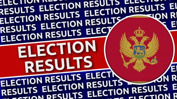Montenegro Circulaire Vlag Met Verkiezingsresultaten Titels Illustratie — Stockfoto