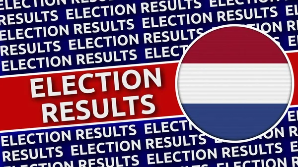 Netherlands Circular Flag Election Results Titles Illustration — Stock Photo, Image