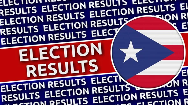 Puerto Rico Circular Flag Election Results Titles Illustration — Stock Photo, Image