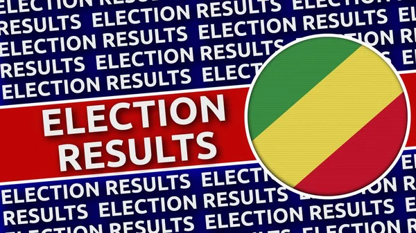 Republic Of The Congo Circular Flag with Election Results Titles - 3D Illustration