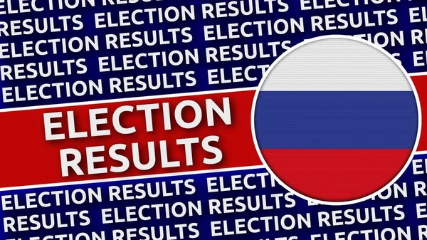 Russia Bandiera Circolare Con Risultati Delle Elezioni Titoli Illustrazione — Foto Stock