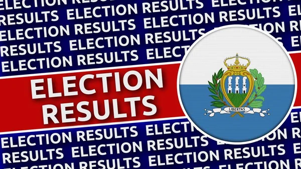 San Marino Circular Flag Election Results Titles Illustration — Stock Photo, Image