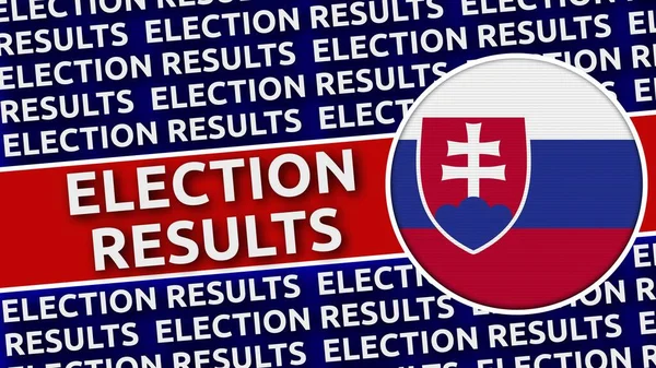 Slowakije Circulaire Vlag Met Verkiezingsresultaten Titels Illustratie — Stockfoto