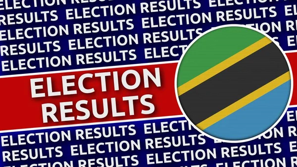 Tanzania Circular Flag Election Results Tytuły Ilustracja — Zdjęcie stockowe