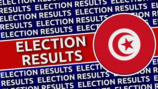 Tunesië Circulaire Vlag Met Verkiezingsresultaten Titels Illustratie — Stockfoto